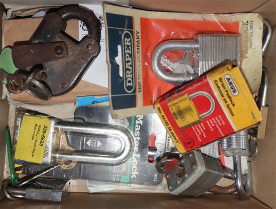 A quantity of padlocks and keys